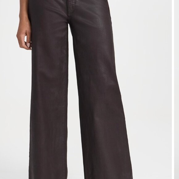 DL1961 Hepburn Wide Leg High Rise Coated Jeans Size 25, Color Mulberry, NWT - Picture 4 of 5